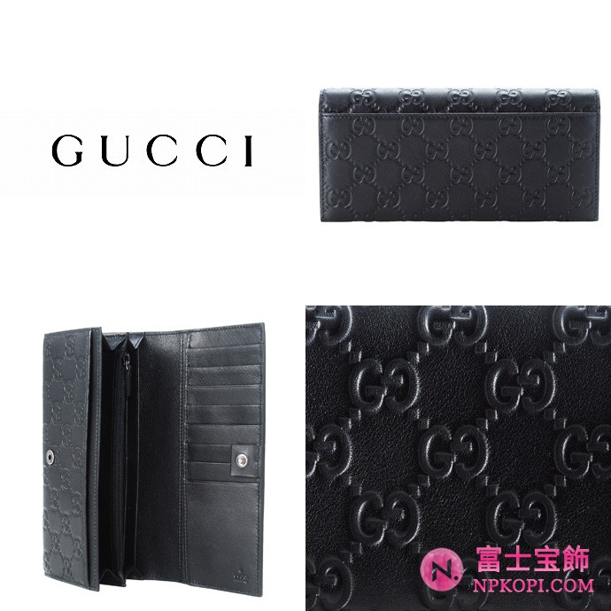 GUCCI/グッチ 2012年春夏AVELグッチシマGG柄2つ折り長財布 233154 A0V1R 1000 
